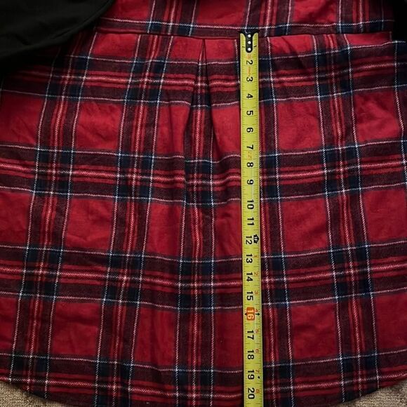 Plaid button down Shacket w black sweatshirt sleeves and hood NWOT L - Picture 8 of 11